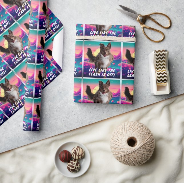 Papier Cadeau Citation de vie amusante Modern Australian Shepher (Artisanat)