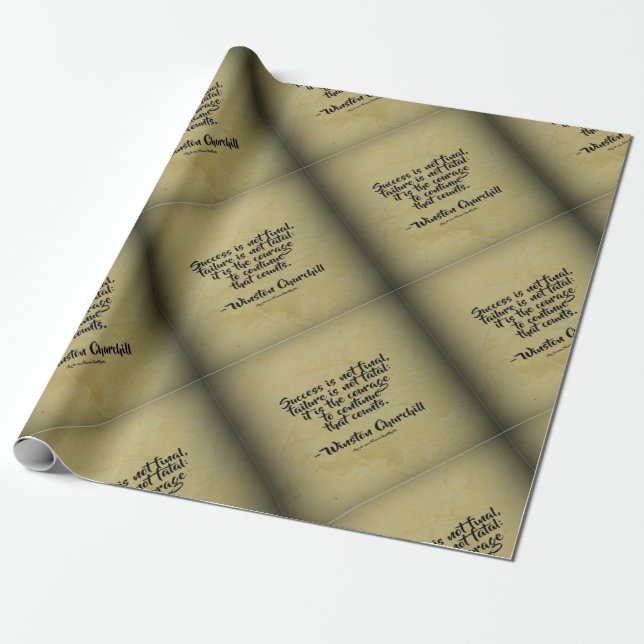 Papier Cadeau Citation de Winston Churchill ; succès (Déroulé)