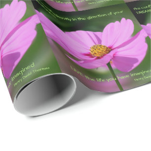 Papier Cadeau Citation Dreams Cosmos Flower Inspirational
