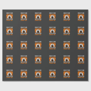 Papier Cadeau Citation drôle de maison hantée pour Halloween Gra