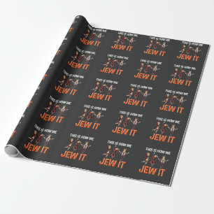 Papier Cadeau Citation drôle juive Humour juif hébreu Hanoukka