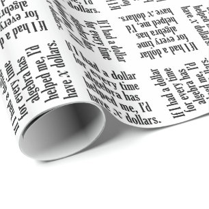 Papier Cadeau Citation en mathématiques/algèbre amusante - J'a