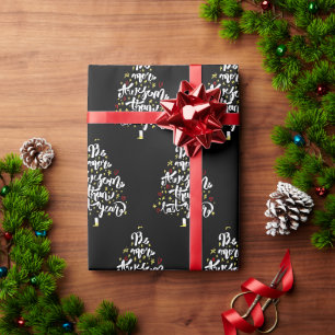 Papier Cadeau Citation inspirante de l'arbre de Noël