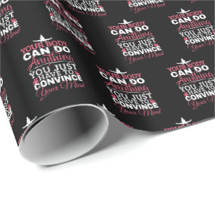 Papier Cadeau Citation Mindset Gymnastique Filles - Faire N'Impo