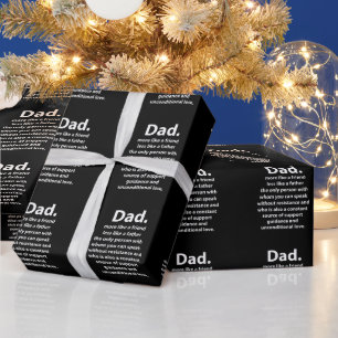Papier Cadeau Citation Papa Papa Anniversaire Noir et Blanc