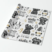 Citations de lettres de Noël en noir et or