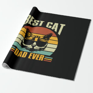 Papier Cadeau Citations grand-père   Meilleur papa de chat