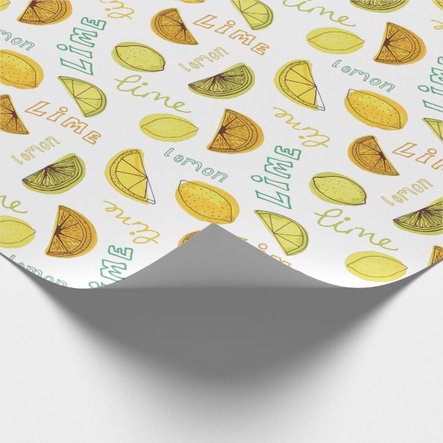 Papier Cadeau Citron et citron vert Motif (Coin)