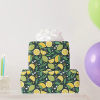 Citron et Limon Motif de fruits en vert et jaune