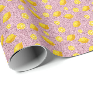 Papier Cadeau Citron parties scintillant