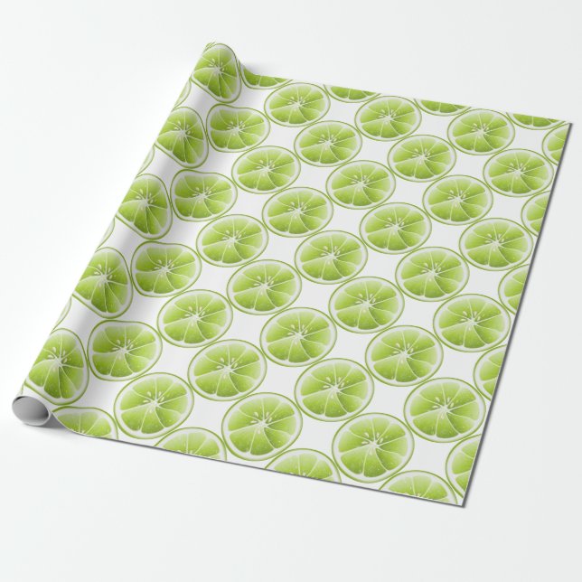 Papier Cadeau Citron Vert (Déroulé)