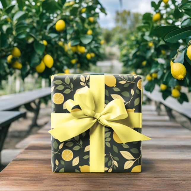 Papier Cadeau Citrons et Feuilles (Créateur téléchargé)