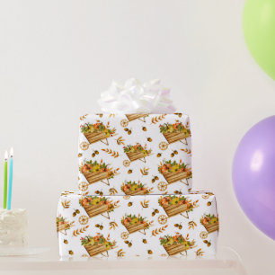 Papier Cadeau Citrouille aquarelle Motif d'automne