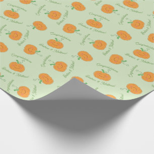 Papier Cadeau Citrouille Baby shower mignon automne