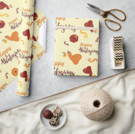 Papier Cadeau Citrouille de récolte d'automne Bon thanksgiving s