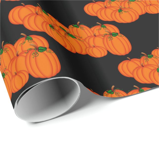 Papier cadeau citrouille Patch 2-Halloween (Coin rond)