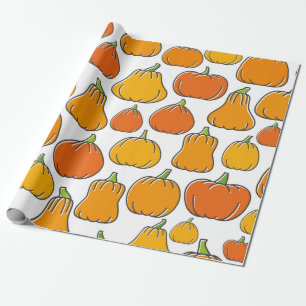 Papier Cadeau Citrouille récolter motif transparent. Oran mûr de