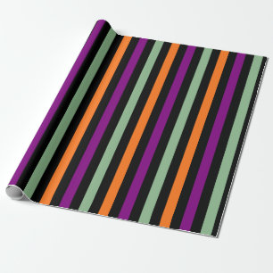 Papier Cadeau Citrouille, violet, vert et noir