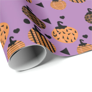 Papier Cadeau Citrouilles de la Confetti géométrique Halloween
