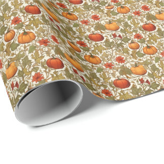Papier Cadeau Citrouilles de William Morris pour la fête d'Actio