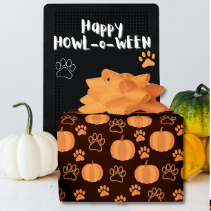 Papier Cadeau Citrouilles et pattes papier enveloppant Halloween