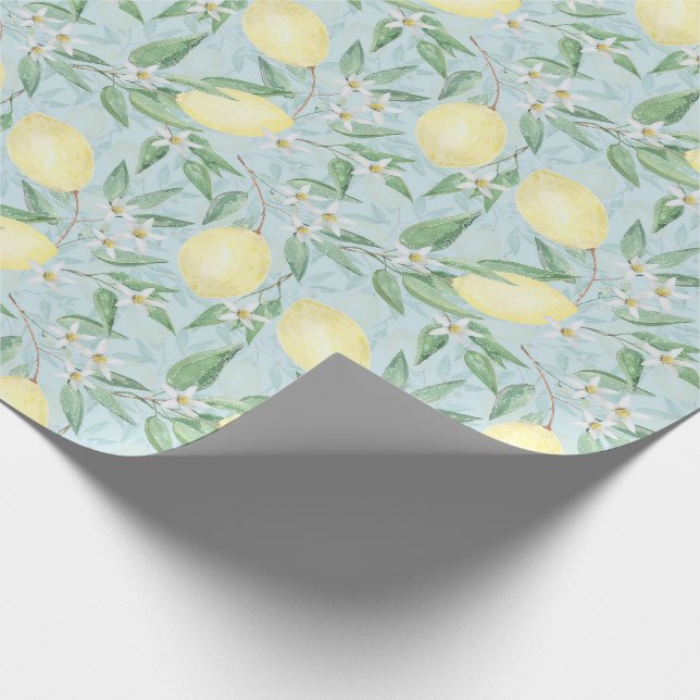 Papier Cadeau Citrus jaune citron frais (Coin)