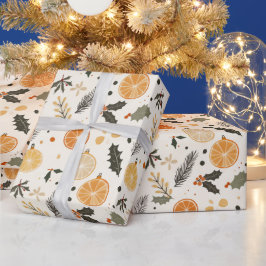 Papier Cadeau Citrus orange citron vert jaune