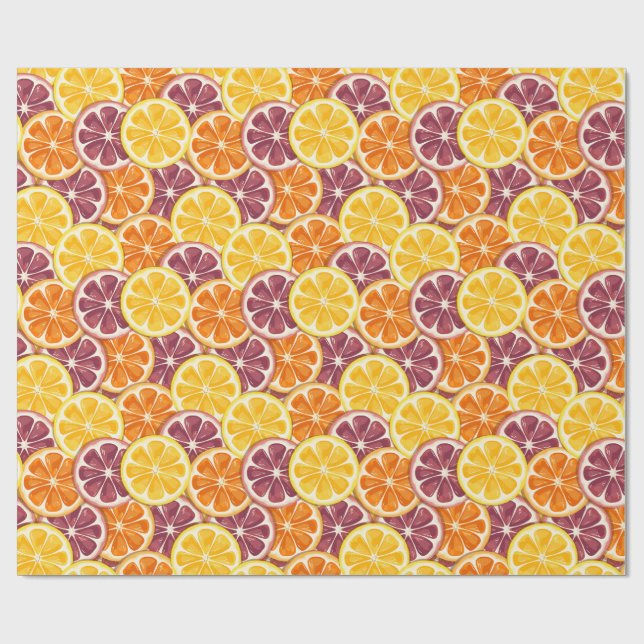Papier Cadeau Citrus pattern  (Plat)