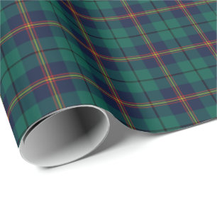Papier Cadeau Clan Carmichael Tartan Vert foncé Plaid