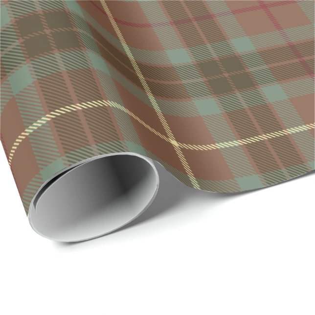 Papier Cadeau Clan Fraser Chasse Tartan Patiné (Coin rond)