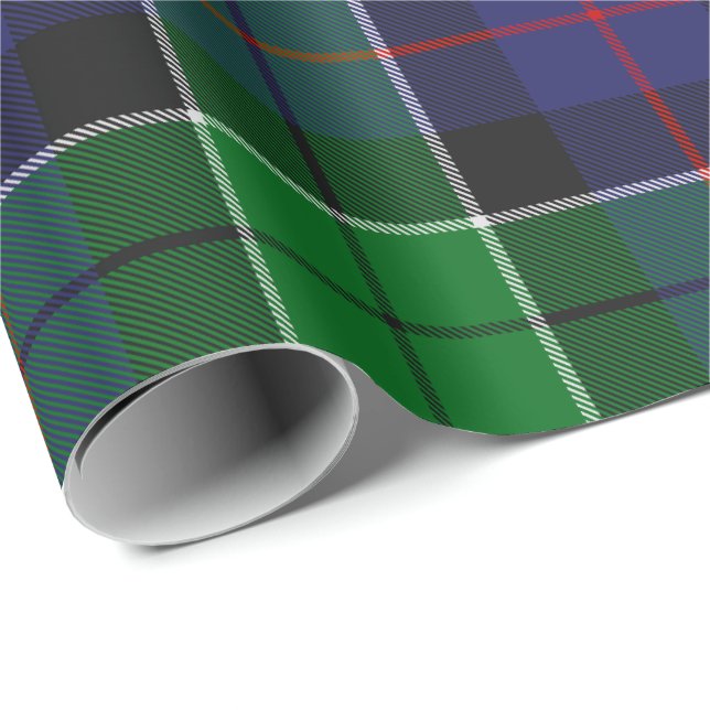 Papier Cadeau Clan Leslie Chasse Tartan (Coin rond)