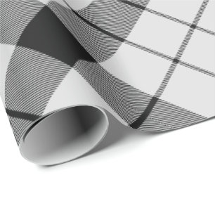 Papier Cadeau Clan MacFarlane Tartan noir et blanc