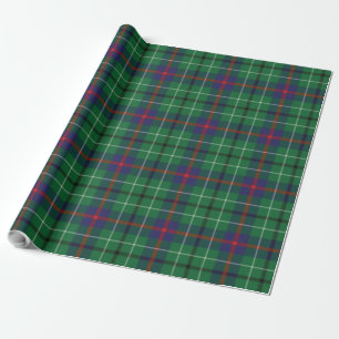 Papier Cadeau Clan Plaid Duncan Green Purple Tartan