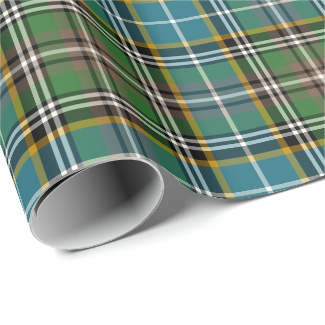 Papier Cadeau Clan Tartan Irlandais Plaid Motif (Coin rond)