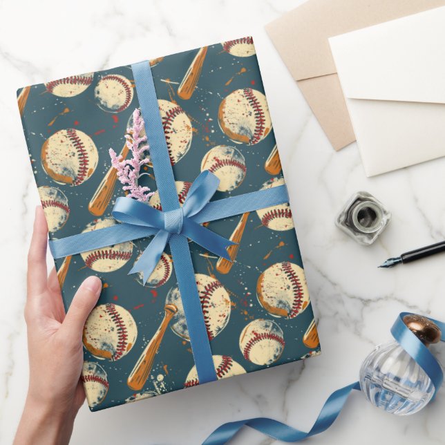 Papier Cadeau Clash de baseball Grunge (Cadeaux)