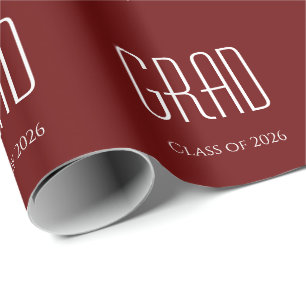 Papier Cadeau Classe de 2025 Graduation Red Minimalist