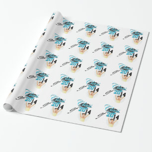 Papier Cadeau Classe de bleu d'école d'obtention du diplôme