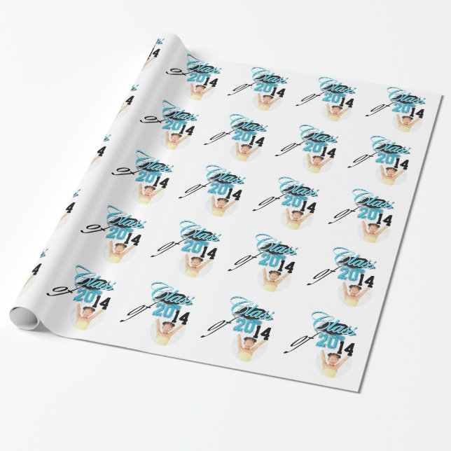 Papier Cadeau Classe de bleu d'école d'obtention du diplôme (Déroulé)