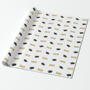 Papier Cadeau Classe de Casquette et ballons Classic Grad 2025
