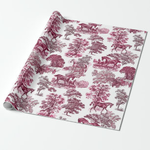Papier Cadeau Classé élégant Rustique Magenta Horses Country Toi