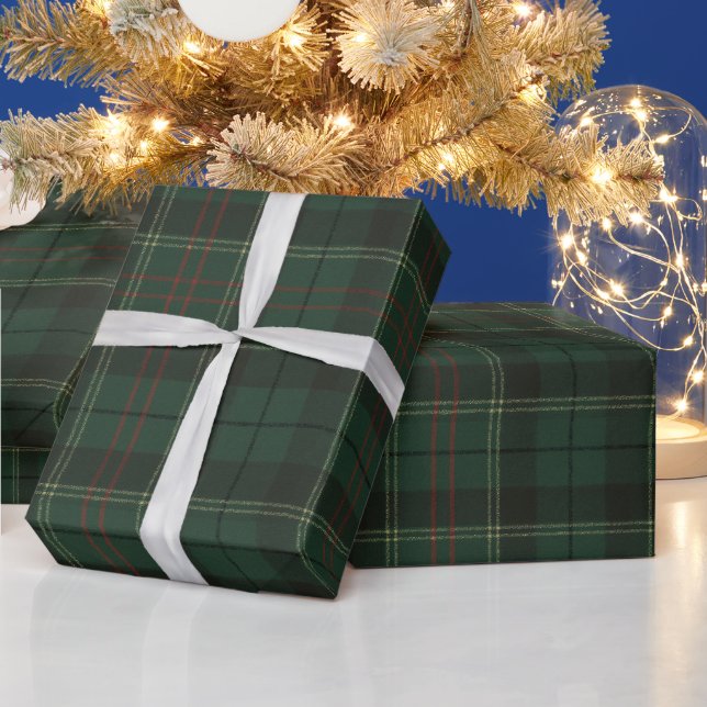 Papier Cadeau Classic Forest Green Plaid Christmas (Vacances)