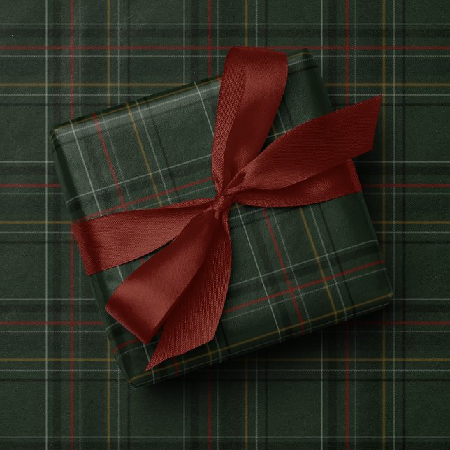 Papier Cadeau Classic holiday plaid hunter green Christmas (Créateur téléchargé)