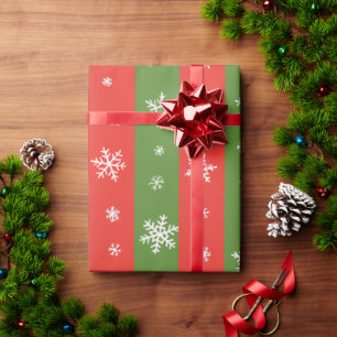 Papier Cadeau Classic Holiday Stripes - Noël Rouge et Vert