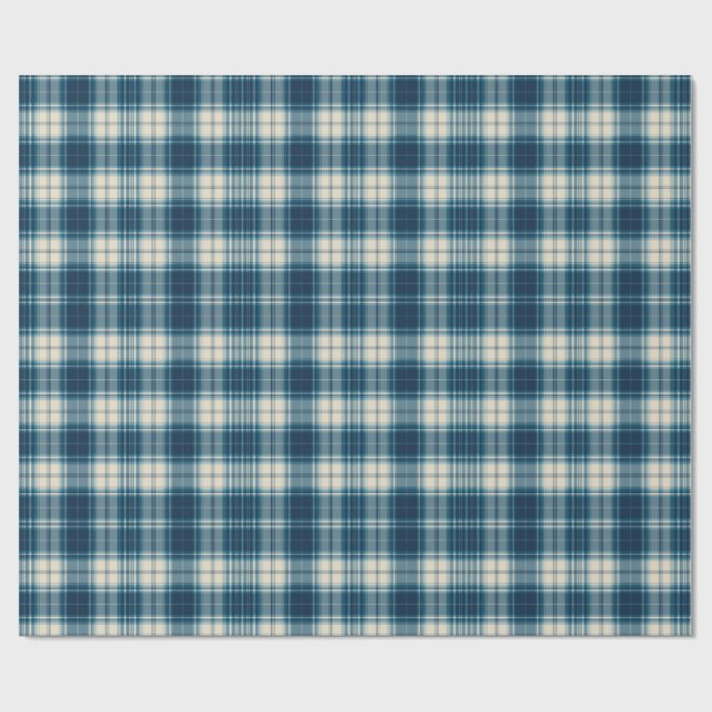 Papier Cadeau Classic Indigo Plaid Wrap (Plat)