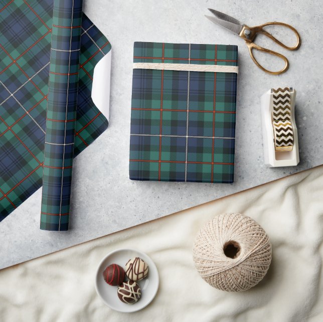 Papier Cadeau Classic Robertson Green Plaid Tartan (Artisanat)