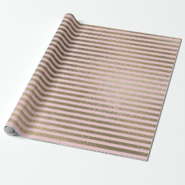 Papier Cadeau Classic Rose Blush Foxier Gold Lines Stripes Paris