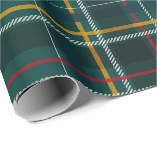 Papier Cadeau Classic vert Noël plaid vacances tartan