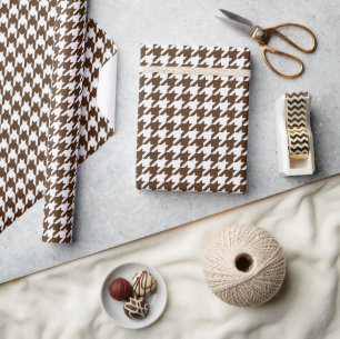 Papier Cadeau Classic White Houndstooth