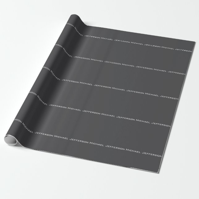 Papier Cadeau Classique Créatif Tendance Gris Foncé & Blanc (Déroulé)