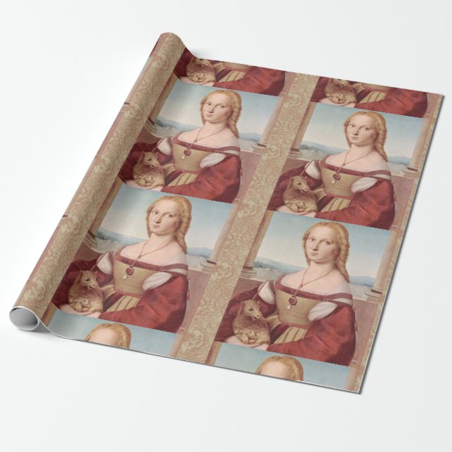 Papier Cadeau Classique Raphael Lady et Unicorn (Déroulé)